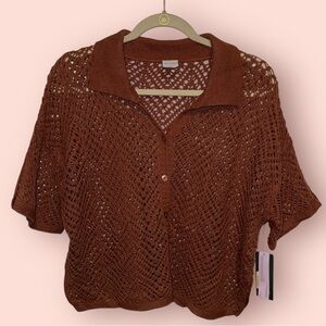 Wild Fable Terracotta Shimmer Knit Top